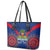 Personalised Haiti Independence Day Leather Tote Bag Ayiti 220th Anniversary With Dashiki Pattern - Wonder Print Shop