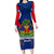 Personalised Haiti Independence Day Long Sleeve Bodycon Dress Ayiti 220th Anniversary With Dashiki Pattern - Wonder Print Shop