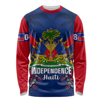 Personalised Haiti Independence Day Long Sleeve Shirt Ayiti 220th Anniversary With Dashiki Pattern - Wonder Print Shop