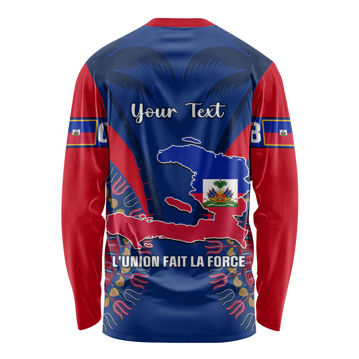 Personalised Haiti Independence Day Long Sleeve Shirt Ayiti 220th Anniversary With Dashiki Pattern - Wonder Print Shop