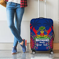 Personalised Haiti Independence Day Luggage Cover Ayiti 220th Anniversary With Dashiki Pattern - Wonder Print Shop