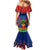 Personalised Haiti Independence Day Mermaid Dress Ayiti 220th Anniversary With Dashiki Pattern - Wonder Print Shop