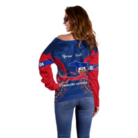 Personalised Haiti Independence Day Off Shoulder Sweater Ayiti 220th Anniversary With Dashiki Pattern - Wonder Print Shop
