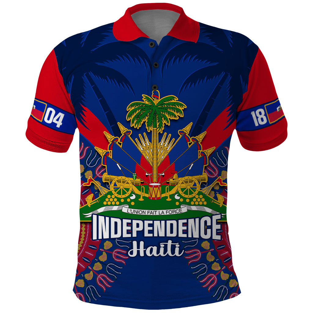 Personalised Haiti Independence Day Polo Shirt Ayiti 220th Anniversary With Dashiki Pattern - Wonder Print Shop