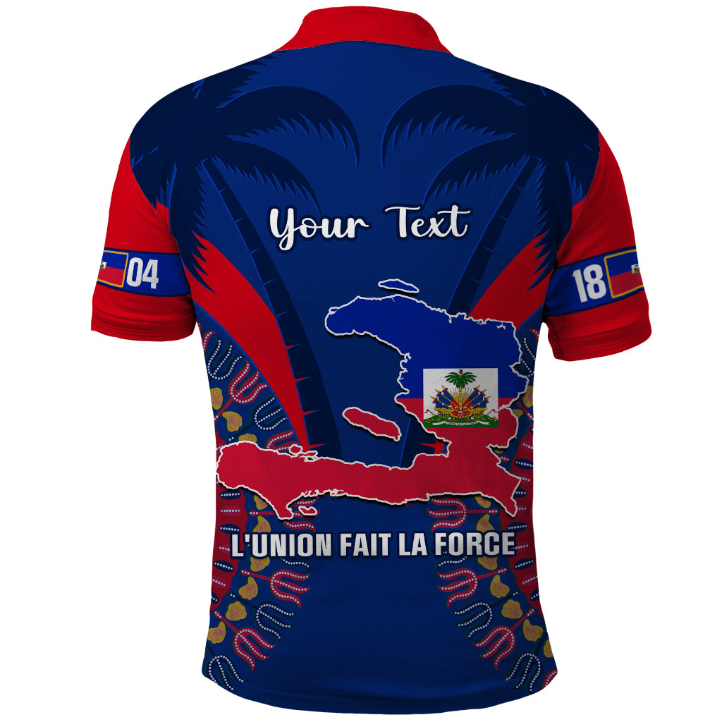 Personalised Haiti Independence Day Polo Shirt Ayiti 220th Anniversary With Dashiki Pattern - Wonder Print Shop