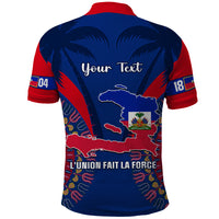 Personalised Haiti Independence Day Polo Shirt Ayiti 220th Anniversary With Dashiki Pattern - Wonder Print Shop