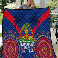 Personalised Haiti Independence Day Quilt Ayiti 220th Anniversary With Dashiki Pattern - Wonder Print Shop