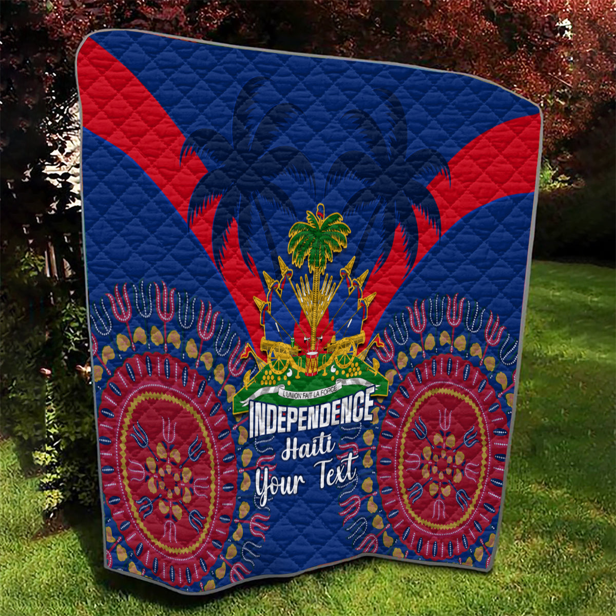 Personalised Haiti Independence Day Quilt Ayiti 220th Anniversary With Dashiki Pattern - Wonder Print Shop