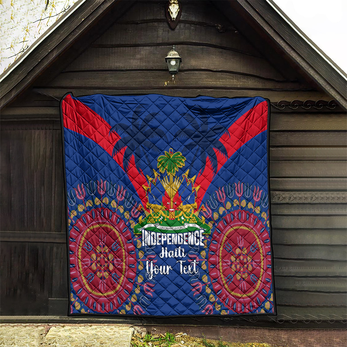 Personalised Haiti Independence Day Quilt Ayiti 220th Anniversary With Dashiki Pattern - Wonder Print Shop