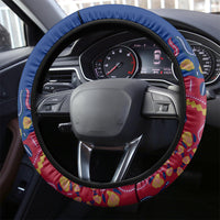 Haiti Independence Day Steering Wheel Cover Ayiti 220th Anniversary With Dashiki Pattern - Wonder Print Shop