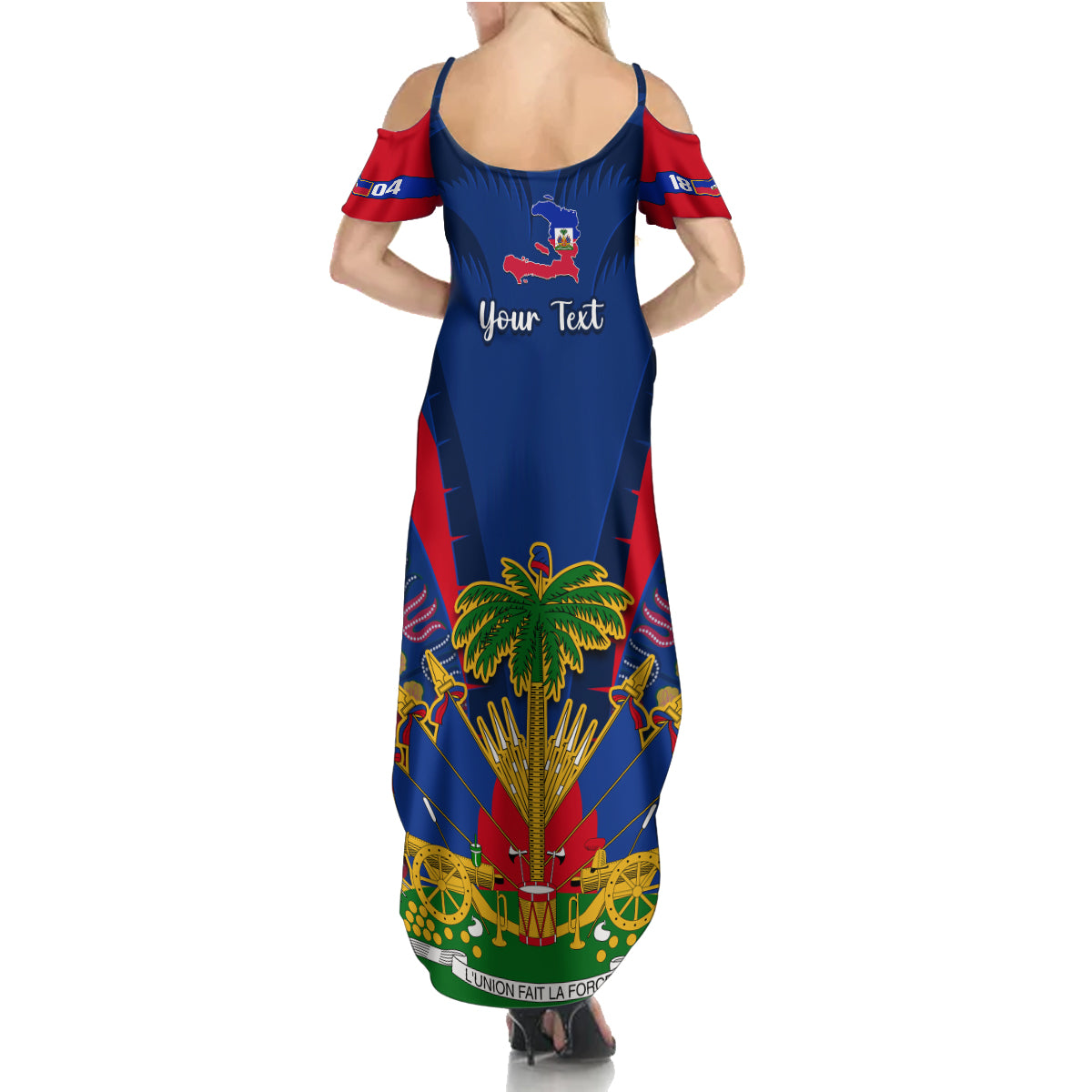 Personalised Haiti Independence Day Summer Maxi Dress Ayiti 220th Anniversary With Dashiki Pattern - Wonder Print Shop