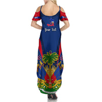 Personalised Haiti Independence Day Summer Maxi Dress Ayiti 220th Anniversary With Dashiki Pattern - Wonder Print Shop
