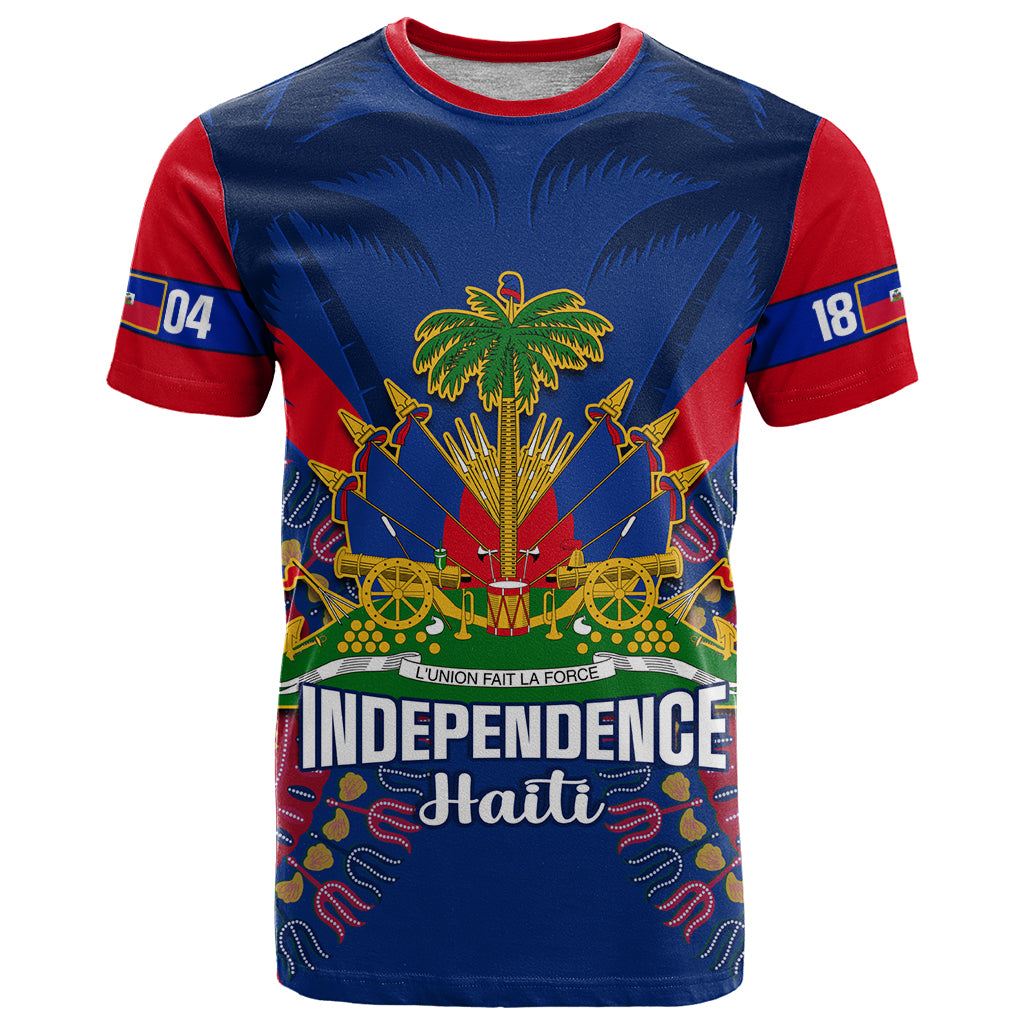 Personalised Haiti Independence Day T Shirt Ayiti 220th Anniversary With Dashiki Pattern - Wonder Print Shop
