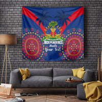 Personalised Haiti Independence Day Tapestry Ayiti 220th Anniversary With Dashiki Pattern - Wonder Print Shop