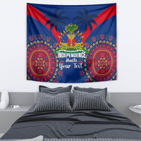 Personalised Haiti Independence Day Tapestry Ayiti 220th Anniversary With Dashiki Pattern - Wonder Print Shop