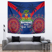 Personalised Haiti Independence Day Tapestry Ayiti 220th Anniversary With Dashiki Pattern - Wonder Print Shop