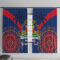 Personalised Haiti Independence Day Window Curtain Ayiti 220th Anniversary With Dashiki Pattern - Wonder Print Shop