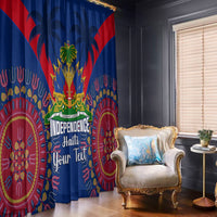 Personalised Haiti Independence Day Window Curtain Ayiti 220th Anniversary With Dashiki Pattern - Wonder Print Shop
