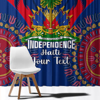 Personalised Haiti Independence Day Window Curtain Ayiti 220th Anniversary With Dashiki Pattern - Wonder Print Shop