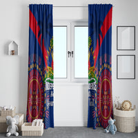 Personalised Haiti Independence Day Window Curtain Ayiti 220th Anniversary With Dashiki Pattern - Wonder Print Shop