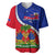Personalised Haiti Independence Day Baseball Jersey Ayiti National Emblem With Polynesian Pattern - Wonder Print Shop