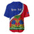 Personalised Haiti Independence Day Baseball Jersey Ayiti National Emblem With Polynesian Pattern - Wonder Print Shop