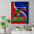 Personalised Haiti Independence Day Canvas Wall Art Ayiti National Emblem With Polynesian Pattern - Wonder Print Shop
