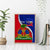 Personalised Haiti Independence Day Canvas Wall Art Ayiti National Emblem With Polynesian Pattern - Wonder Print Shop
