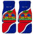 Personalised Haiti Independence Day Car Mats Ayiti National Emblem With Polynesian Pattern - Wonder Print Shop