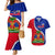 Personalised Haiti Independence Day Couples Matching Mermaid Dress and Hawaiian Shirt Ayiti National Emblem With Polynesian Pattern - Wonder Print Shop