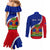 personalised-haiti-independence-day-couples-matching-mermaid-dress-and-long-sleeve-button-shirt-ayiti-national-emblem-with-polynesian-pattern