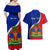 Personalised Haiti Independence Day Couples Matching Off Shoulder Maxi Dress and Hawaiian Shirt Ayiti National Emblem With Polynesian Pattern - Wonder Print Shop