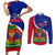 personalised-haiti-independence-day-couples-matching-short-sleeve-bodycon-dress-and-long-sleeve-button-shirt-ayiti-national-emblem-with-polynesian-pattern
