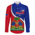 Personalised Haiti Independence Day Family Matching Long Sleeve Bodycon Dress and Hawaiian Shirt Ayiti National Emblem With Polynesian Pattern - Wonder Print Shop