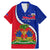 Personalised Haiti Independence Day Family Matching Mermaid Dress and Hawaiian Shirt Ayiti National Emblem With Polynesian Pattern - Wonder Print Shop