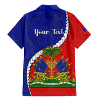 Personalised Haiti Independence Day Family Matching Mermaid Dress and Hawaiian Shirt Ayiti National Emblem With Polynesian Pattern - Wonder Print Shop