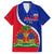 Personalised Haiti Independence Day Family Matching Off Shoulder Maxi Dress and Hawaiian Shirt Ayiti National Emblem With Polynesian Pattern - Wonder Print Shop