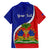Personalised Haiti Independence Day Family Matching Off Shoulder Maxi Dress and Hawaiian Shirt Ayiti National Emblem With Polynesian Pattern - Wonder Print Shop