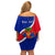 Personalised Haiti Independence Day Family Matching Off Shoulder Short Dress and Hawaiian Shirt Ayiti National Emblem With Polynesian Pattern - Wonder Print Shop