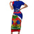 Personalised Haiti Independence Day Family Matching Short Sleeve Bodycon Dress and Hawaiian Shirt Ayiti National Emblem With Polynesian Pattern - Wonder Print Shop