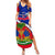 Personalised Haiti Independence Day Family Matching Summer Maxi Dress and Hawaiian Shirt Ayiti National Emblem With Polynesian Pattern - Wonder Print Shop