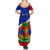 Personalised Haiti Independence Day Family Matching Summer Maxi Dress and Hawaiian Shirt Ayiti National Emblem With Polynesian Pattern - Wonder Print Shop