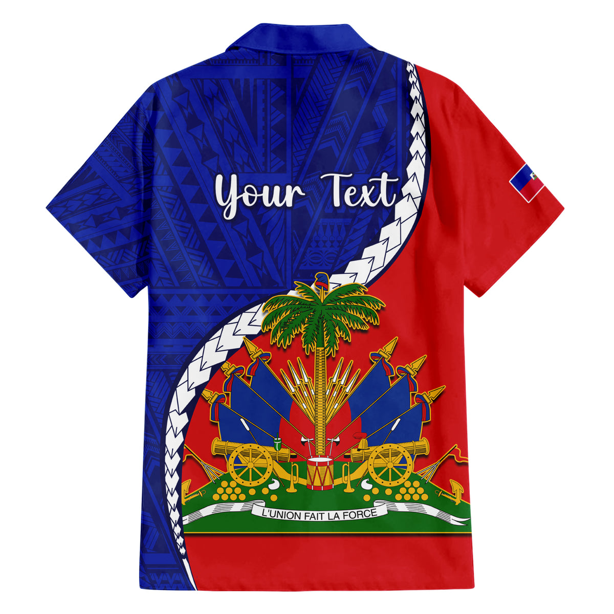 Personalised Haiti Independence Day Hawaiian Shirt Ayiti National Emblem With Polynesian Pattern - Wonder Print Shop