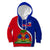 Personalised Haiti Independence Day Kid Hoodie Ayiti National Emblem With Polynesian Pattern - Wonder Print Shop