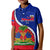 Personalised Haiti Independence Day Kid Polo Shirt Ayiti National Emblem With Polynesian Pattern - Wonder Print Shop