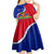 Personalised Haiti Independence Day Kid Short Sleeve Dress Ayiti National Emblem With Polynesian Pattern - Wonder Print Shop