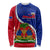 Personalised Haiti Independence Day Long Sleeve Shirt Ayiti National Emblem With Polynesian Pattern - Wonder Print Shop