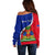 Personalised Haiti Independence Day Off Shoulder Sweater Ayiti National Emblem With Polynesian Pattern - Wonder Print Shop