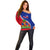 Personalised Haiti Independence Day Off Shoulder Sweater Ayiti National Emblem With Polynesian Pattern - Wonder Print Shop