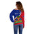 Personalised Haiti Independence Day Off Shoulder Sweater Ayiti National Emblem With Polynesian Pattern - Wonder Print Shop